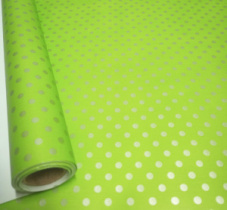 Полипленка матовая 80 мкр 60 см*8 м "Крафтовый горох" салатовый/серебро