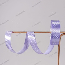 Лента атласная 2,5/25 горох сиреневый