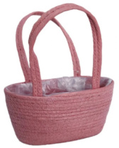 Корзина плетеная (эколоза): 23x13xH13xHH30  B18x9, 1 шт., розовый