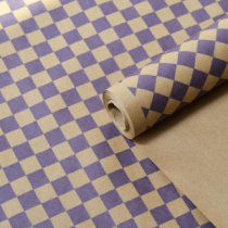 Крафт бумага "Ромбы" фиолетовый цв.на коричневом фоне 70 см*8,5 ярд ± 5%