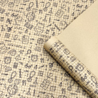 Крафт бумага Школьная пора коричневый/черный на коричневом фоне 720мм*10 м ± 5%