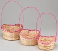 Н-р корзин плетеных (бамбук): D19хH7.5х9.5хHH31,D22х H9х11хHH34,D24хH9х11.5хHH35, 3 шт. натур/роз