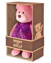 Мягкая Игрушка Ronny&Molly, Мишка Молли в Платье с Пайетками, 21 см, в Коробке