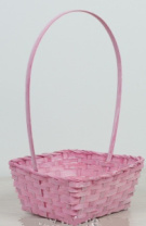 Корзина плетеная (бамбук), D21.6*21.6*10/38 см. розовый Корзина плетеная (бамбук), D21.6*21.6*10/38 см. розовый