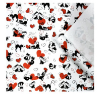 Крафт бумага Ля Мур черный/красный на белом фоне 720мм/60гр/10м± 5%