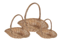 Набор корзин плетеных (ива) 3 шт 49*38*Н14,5/36см,42*32*Н12,5/32см,36*27*Н11/28см цв.натурал