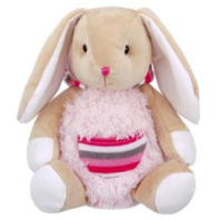 Игрушка мягконабивная ТМ "Relana" Зайка в меховом розовом худи с карманом, 19 см, в/п 19*11*10 см