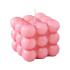 Свеча интерьерная "Бабл, куб" розовый 6 х 6 см