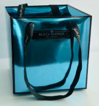 Пластиковая сумка "Mirror" 18*18*18 см цв. Тиффани Пластиковая сумка "Mirror" 18*18*18 см цв. Тиффани