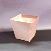 Коробка под цветы бархатная 11x11x11 см(нижний диаметр: 8x8см), 1 шт., св.розовый