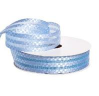 Лента органза с атласными вставками, 2,5cmx18yards, цв.голубой Лента органза с атласными вставками, 2,5cmx18yards, цв.голубой