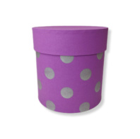 Коробка круглая 13*13 "Горох крупный "фиолетовая