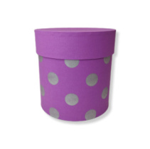 Коробка круглая 13*13 "Горох крупный "фиолетовая