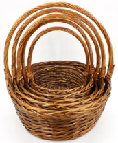 Н-р корзин (ива), D60 H20 HH55, D51 H20 HH51, D45 H16 HH46, D40 H15 HH41, D33 H12 HH35, 5 шт., корич