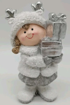 Сувенир Девочка с подарком (полирезина) 14,7 см 