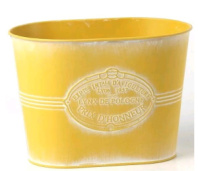 Декоративное кашпо 20X13XH14,5/B16,5X8,5СМ, желтый, металл Декоративное кашпо 20X13XH14,5/B16,5X8,5СМ, желтый, металл