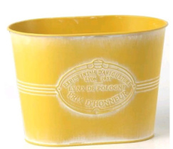 Декоративное кашпо 20X13XH14,5/B16,5X8,5СМ, желтый, металл
