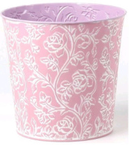Декоративное кашпо D17,5XH17/B13СМ, св.розовый/сиреневый, металл