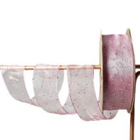 Лента органза "Жемчуг" 40mm*10 ярд  пыльная роза 