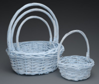 Н-р корзин плетеных(ива): 38*38*15H*40HH, 32*32*13H*35HH, 26*26*11H*30HH, 20*20*9H*26HH, 4 шт, белый