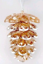 Фигурка декоративная Сосновая шишка на подвеске украш. глиттером 8,6 см акрил Фигурка декоративная Сосновая шишка на подвеске украш. глиттером 8,6 см акрил