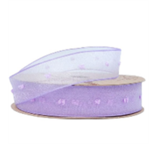 Лента органза "Букле" 25 mm*10 ярд сиреневый