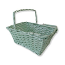 Корзина (ива) 1 шт, прямоугольник, 37*29*Н16, мятный металлик