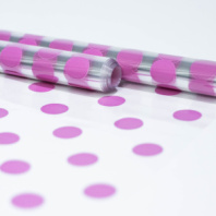 Пленка Горох крупный розовый 70см*10ярд ± 5% Пленка Горох крупный розовый 70см*10ярд ± 5%