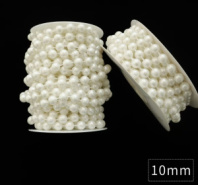 Жемчужная нить на катушке, 10 мм * 10 м, белый