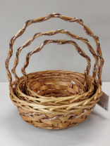 Набор корзин плетеных (ива) 36Н13,5/НН36В25, 29,5Н12/НН31 В21,23Н9,5НН26 В17 3шт 