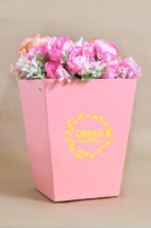 Трапеция с дном большая 225*180*180 с золот. тиснением "Океан любви" нежно-розовый