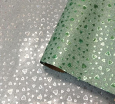 Пленка блестящая "Сердечки" 50см 5м, тиффани