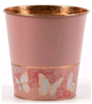 Декоративное кашпо "Бабочки" 15XH15CM/B11, металл, св.розовый Декоративное кашпо "Бабочки" 15XH15CM/B11, металл, св.розовый