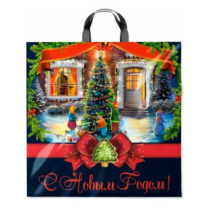 Пакет с петлевой ручкой 44*44 70мкм Зимнее чудо Нгод 6617/9351/3856220