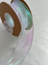 Лента органза, перламутровая,  4cmx10yards, цв.белый