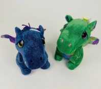 Мягкая игрушка "Дракончик с блесками" 22 см зеленый