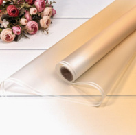 Плёнка 0,58*10м матовая с двойной белой полосой 50мкм Бледный оранжево-желтый