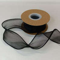 Лента органза однотонная 4 см 10 ярд черный Лента органза однотонная 4 см 10 ярд черный