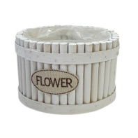 Кашпо деревянное 20H13, 1 шт., белый Кашпо деревянное 20H13, 1 шт., белый