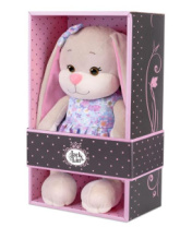 Мягкая Игрушка Jack&Lin, Зайка Лин В Голубом Платье С Розовыми Цветами, 25 см, В Коро