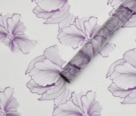 Упак. материал флористическая пленка "Романтический сад" 50 мкр, 57 см х 10м, сиреневый Упак. материал флористическая пленка "Романтический сад" 50 мкр, 57 см х 10м, сиреневый