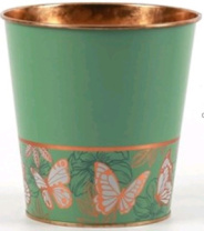 Декоративное кашпо "Бабочки" 15XH15CM/B11, металл, зеленый Декоративное кашпо "Бабочки" 15XH15CM/B11, металл, зеленый