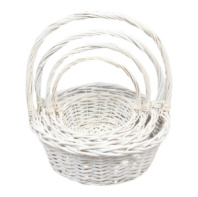 Корзины из ивы 38*38*15, 33*33*13, 29*29*12, 23*23*10, 4шт, круг, белый