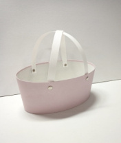 Коробка сумка Овал с 2 ручками пыльная роза