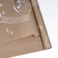 Крафт бумага "Музыка"цв. коричневый-белый на коричневом фоне 720мм/60гр/60мкр/8,5м± 5%