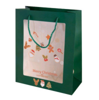 Пакет с окном "Merry Christmas" 32x26x12cm зеленый Пакет с окном "Merry Christmas" 32x26x12cm зеленый