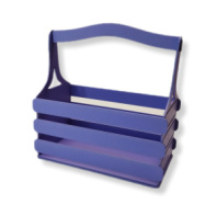 Декоративный ящик из фанеры реечный прямоугольный 250*125 h255 васильковый Декоративный ящик из фанеры реечный прямоугольный 250*125 h255 васильковый