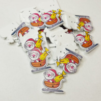 Фигурки из фанеры 32*30мм "Санта Клаус на санях" (30шт) SF-2210