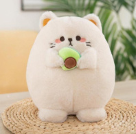 Мягкая игрушка Кошка с авокадо 25см 