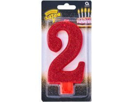 Свеча цифра Гигант глиттер №2 13см/А ЕУТ